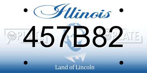457B82 Illinois License Plate
