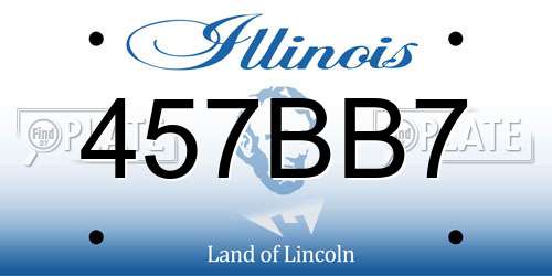 457BB7 Illinois License Plate