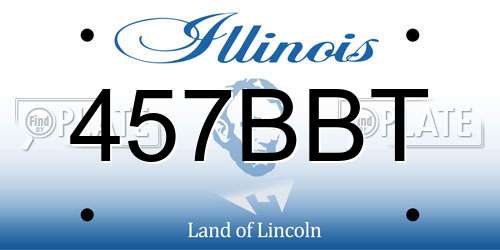 457BBT Illinois License Plate
