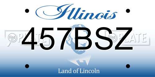 457BSZ Illinois License Plate