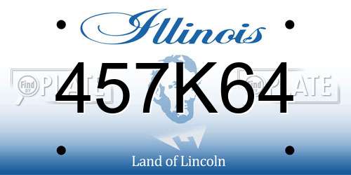 457K64 Illinois License Plate