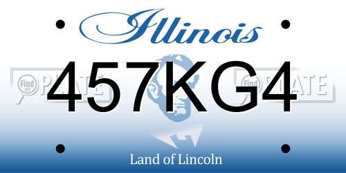 457KG4 Illinois License Plate