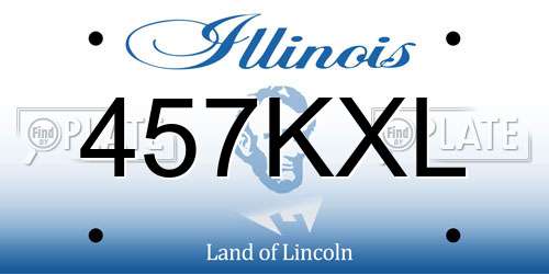 457KXL Illinois License Plate