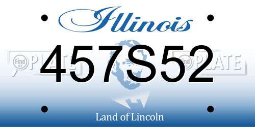 457S52 Illinois License Plate