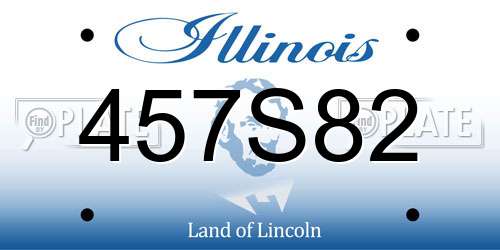 457S82 Illinois License Plate