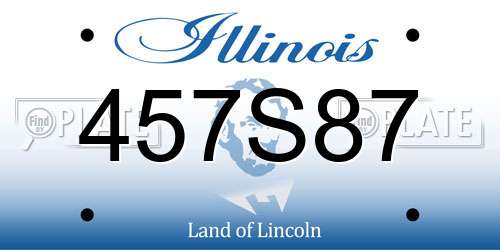457S87 Illinois License Plate