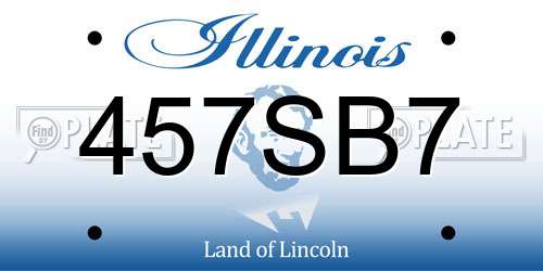 457SB7 Illinois License Plate