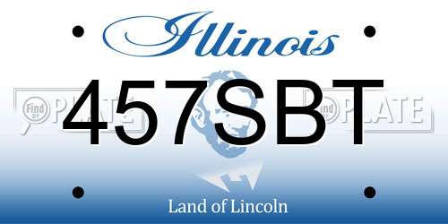 457SBT Illinois License Plate