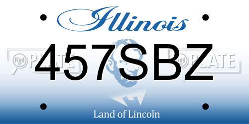 457SBZ Illinois License Plate