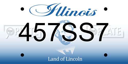 457SS7 Illinois License Plate