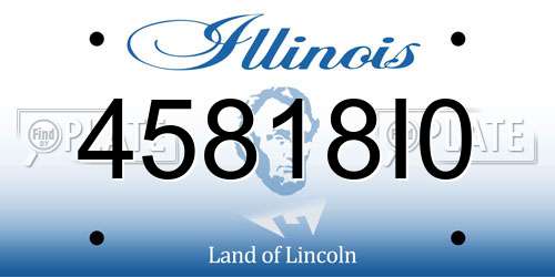 45818I0 Illinois License Plate
