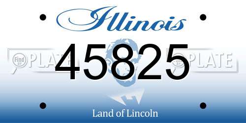 45825 Illinois License Plate