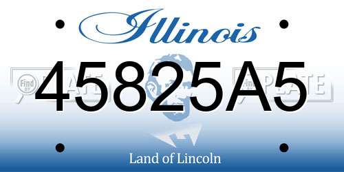 45825A5 Illinois License Plate