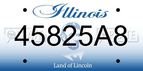 45825A8 Illinois License Plate