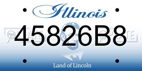 45826B8 Illinois License Plate