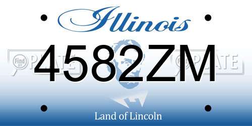 4582ZM Illinois License Plate