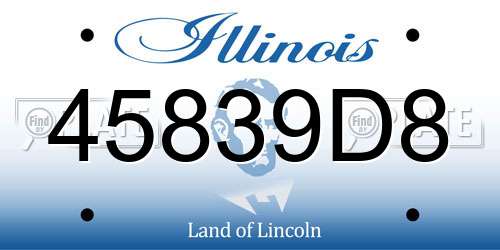 45839D8 Illinois License Plate