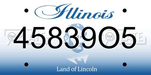 45839O5 Illinois License Plate