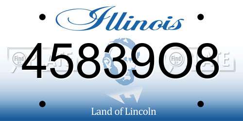 45839O8 Illinois License Plate