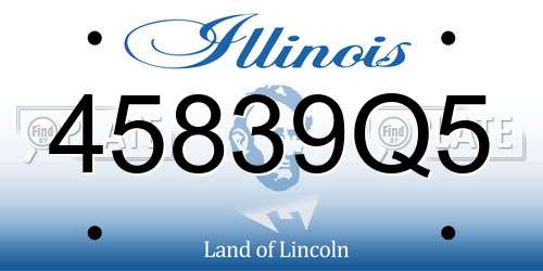 45839Q5 Illinois License Plate