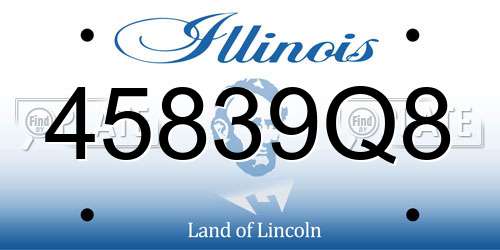 45839Q8 Illinois License Plate