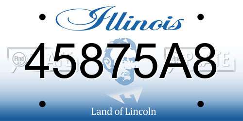 45875A8 Illinois License Plate