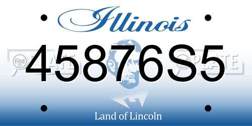 45876S5 Illinois License Plate