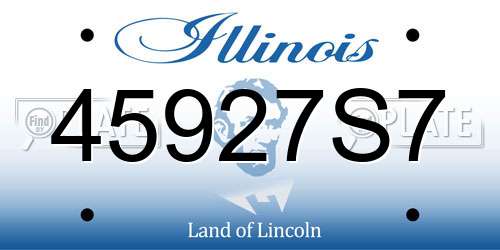 45927S7 Illinois License Plate