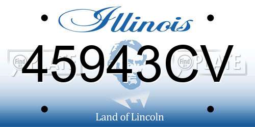 45943CV Illinois License Plate