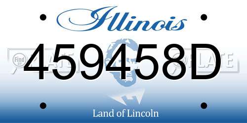 459458D Illinois License Plate