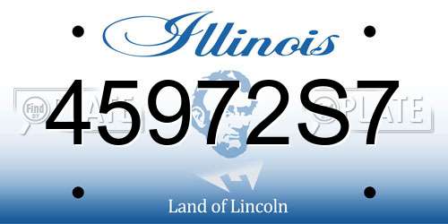 45972S7 Illinois License Plate