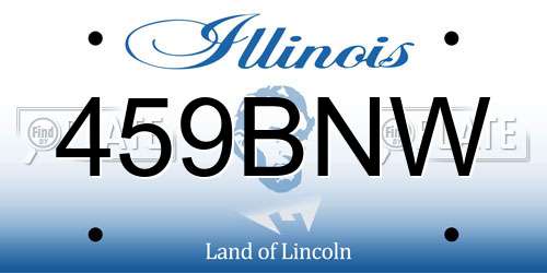 459BNW Illinois License Plate