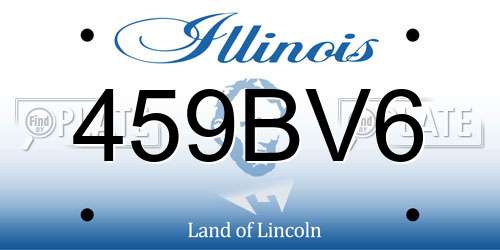 459BV6 Illinois License Plate