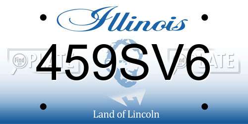 459SV6 Illinois License Plate