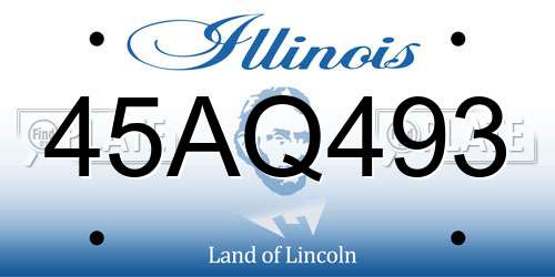 45AQ493 Illinois License Plate