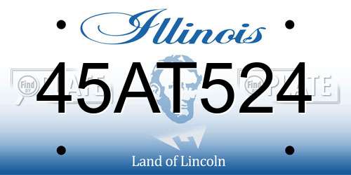 45AT524 Illinois License Plate