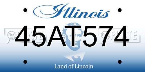 45AT574 Illinois License Plate