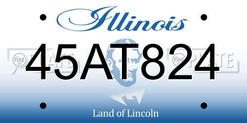 45AT824 Illinois License Plate