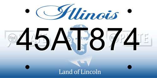 45AT874 Illinois License Plate
