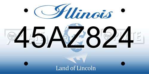 45AZ824 Illinois License Plate