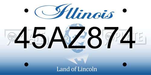 45AZ874 Illinois License Plate