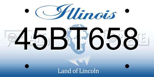45BT658 Illinois License Plate