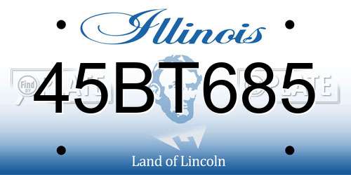 45BT685 Illinois License Plate