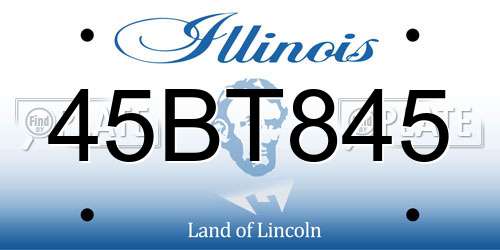 45BT845 Illinois License Plate