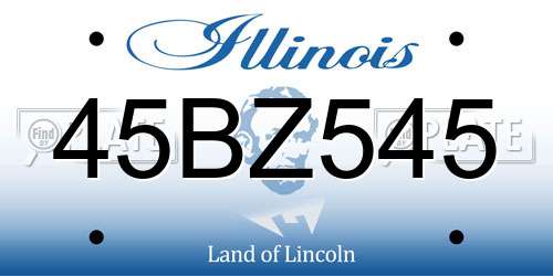 45BZ545 Illinois License Plate
