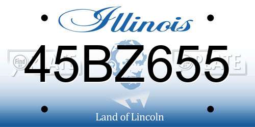 45BZ655 Illinois License Plate