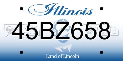45BZ658 Illinois License Plate