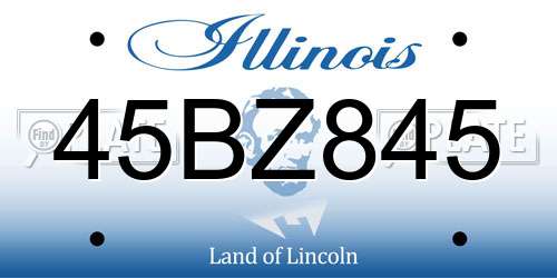 45BZ845 Illinois License Plate