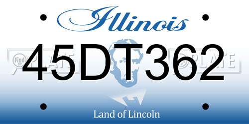 45DT362 Illinois License Plate