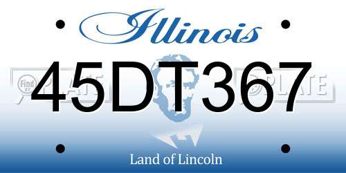 45DT367 Illinois License Plate
